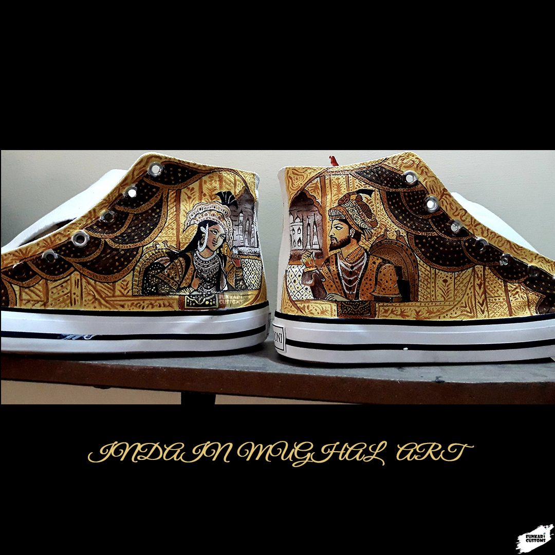 Mughal Art high top Canvas sneakers
